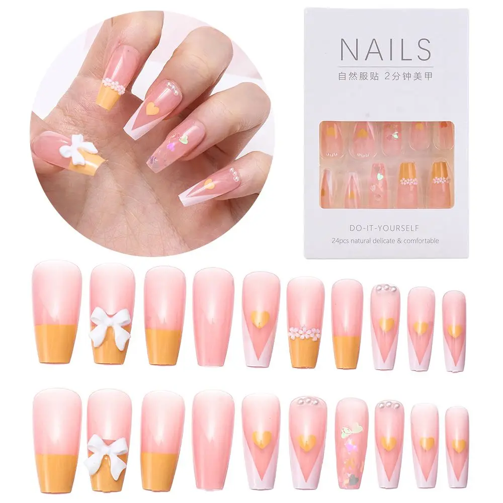 Nail Art Full Cover Love Heart Flower Pattern White Edging False Nails Fake Nail Artificial French Nails
Nail Art Full Cover Love Heart Flower Pattern White Edging False Nails Fake Nail Artificial French Nails
