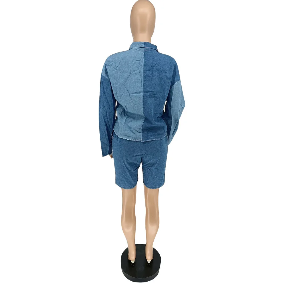 Denim 2 Two Piece Set Women Jeans Shorts Tracksuit Sets Sexy Summer Spliced Tie Chest Tops Ruffles Shorts Suit Skinny Outfits
Denim 2 Two Piece Set Women Jeans Shorts Tracksuit Sets Sexy Summer Spliced Tie Chest Tops Ruffles Shorts Suit Skinny Outfits