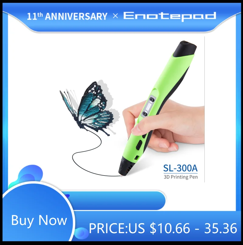 Enotepad 3D PEN 3D Printing Pen SL-300A USB Cable Crazy1.75mm and UBS Cable Easy Drawing Printing for Kids birthday gift 3d-pen
Enotepad 3D PEN 3D Printing Pen SL-300A USB Cable Crazy1.75mm and UBS Cable Easy Drawing Printing for Kids birthday gift 3d-pen