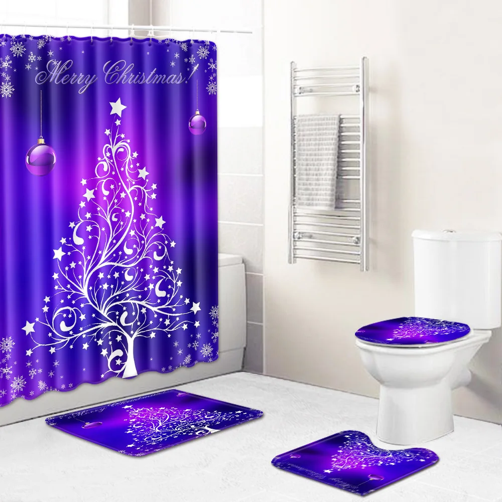Zeegle 4pcs Christmas Bath Curtain Bathroom Mat Set Anti-slip Shower Carpet Bath Mat Washable Toilet Mat Bathroom Carpet Set
Zeegle 4pcs Christmas Bath Curtain Bathroom Mat Set Anti-slip Shower Carpet Bath Mat Washable Toilet Mat Bathroom Carpet Set