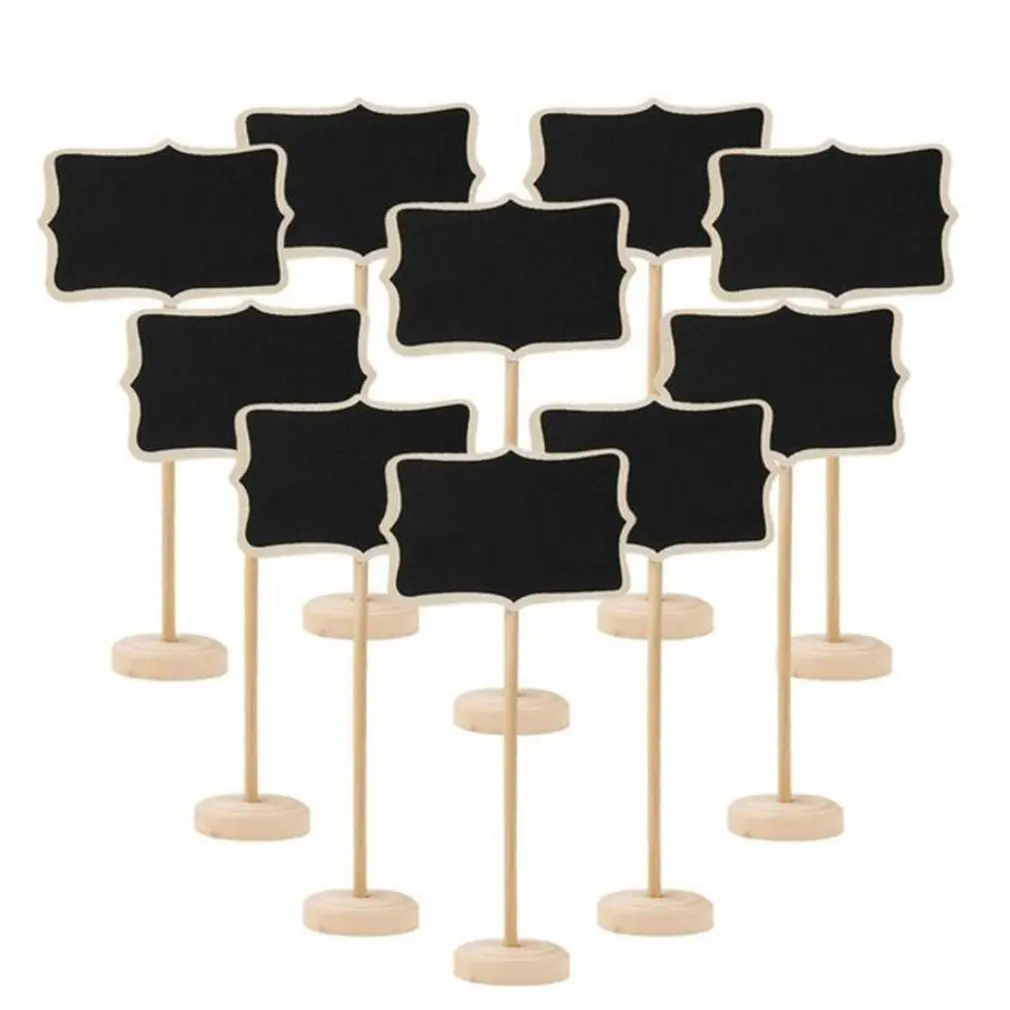 

10pcs Blackboard Wooden Chalkboard Mini Wood Message Notice Board Table Wedding Party Decor Write Information