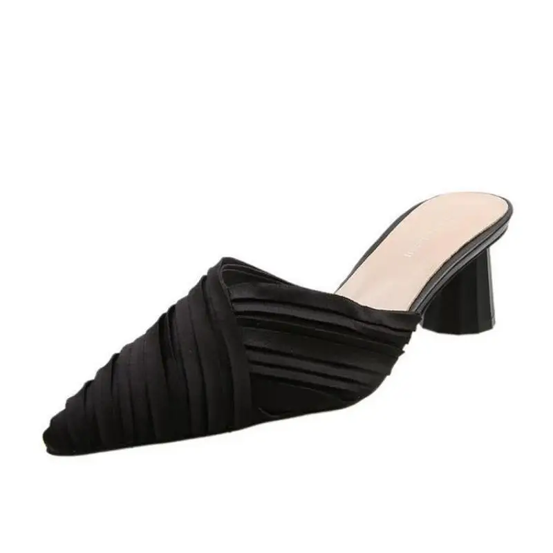 Women's Slippers Pointed Toe Slides Summer Solid Lady Shoes Thick Heels Shallow Pumps Women Shoe Mules Zapatos Mujer Flip Flop
Women's Slippers Pointed Toe Slides Summer Solid Lady Shoes Thick Heels Shallow Pumps Women Shoe Mules Zapatos Mujer Flip Flop