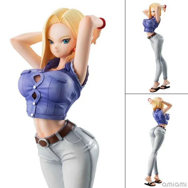 19 см сексуальный лазурь Android 18 фигурка игрушки кукла Рождественский подарок с