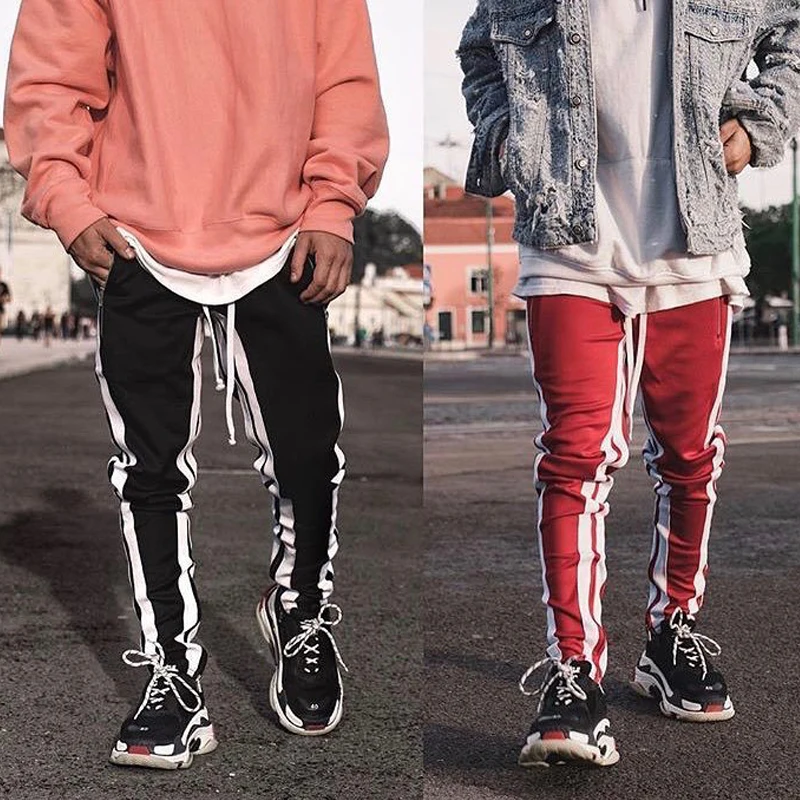 High street European and American fashion brand spring sports pants two bar color blocking zipper men's pants and Leggings
High street European and American fashion brand spring sports pants two bar color blocking zipper men's pants and Leggings