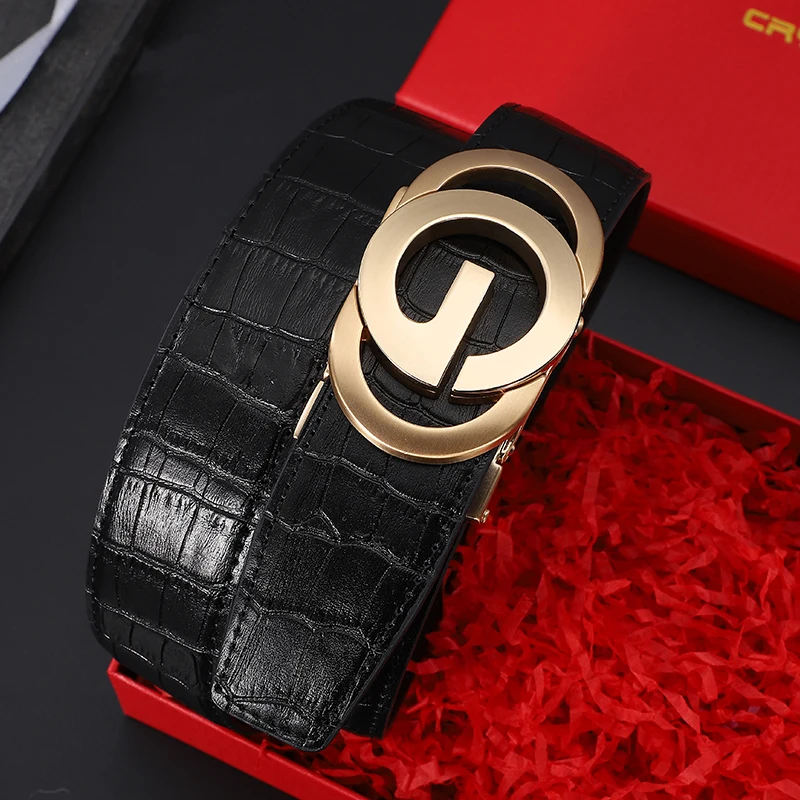 Genuine Leather Belt Men Luxury Brand Heye Wings Fashion Automatic Buckle Crocodile Pattern Leather Belt With Color Gift Box
Genuine Leather Belt Men Luxury Brand Heye Wings Fashion Automatic Buckle Crocodile Pattern Leather Belt With Color Gift Box