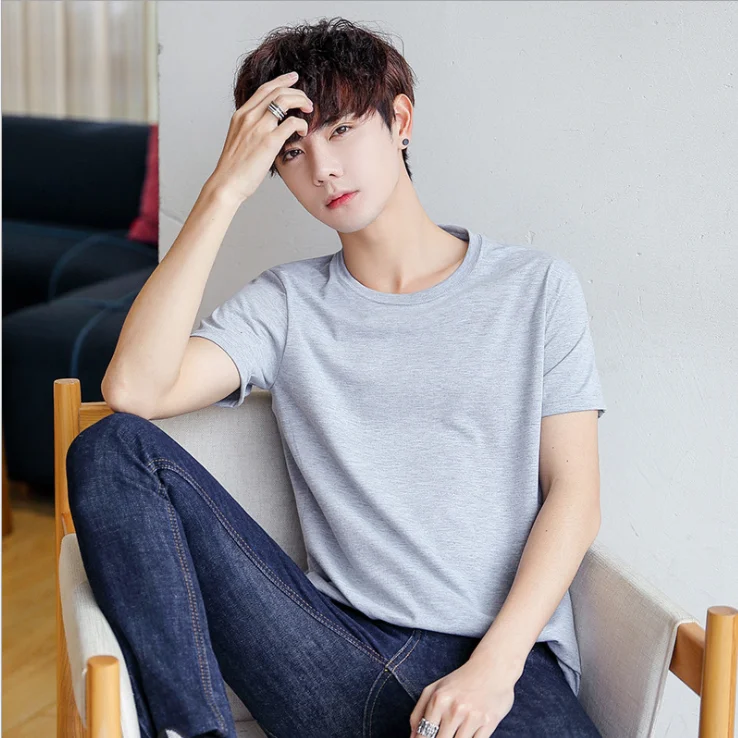 Men's t-shirt pure cotton handsome new short-sleeved male Korean version of the slim fashion men's short-sleeved
Men's t-shirt pure cotton handsome new short-sleeved male Korean version of the slim fashion men's short-sleeved