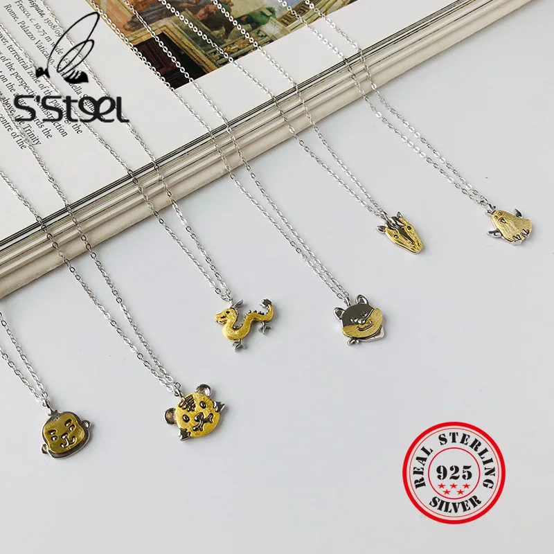 S'STEEL 925 Original Sterling Silver Necklaces For Women Zodiac Cute Animal Pendant Choker Necklace Statement Kolye Fine Jewelry
S'STEEL 925 Original Sterling Silver Necklaces For Women Zodiac Cute Animal Pendant Choker Necklace Statement Kolye Fine Jewelry