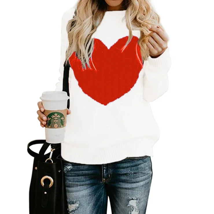 2021 New Women's Knitwear Europe and America Fall Winter Plus Size Love Sweater 
2021 New Women's Knitwear Europe and America Fall Winter Plus Size Love Sweater