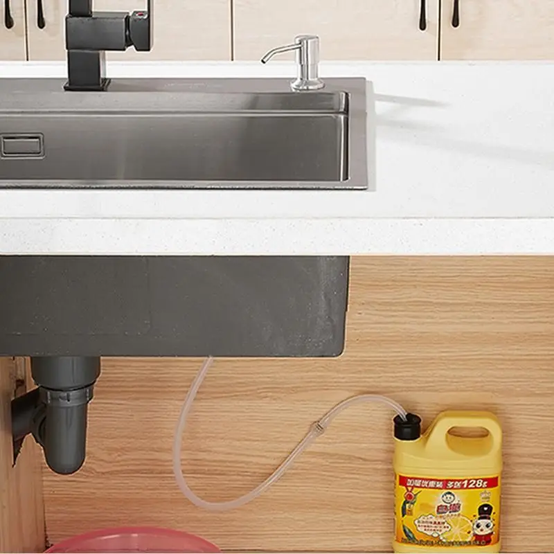 Stainless Steel Sink Soap Dispenser Pump Head Extension Silicone Tube Kitchen facilities Sink Soap Dispenser Accessories 
Stainless Steel Sink Soap Dispenser Pump Head Extension Silicone Tube Kitchen facilities Sink Soap Dispenser Accessories