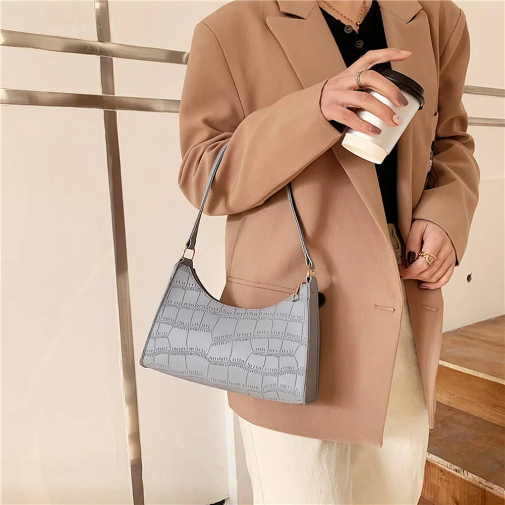 Fashion Women Alligator Pattern PU Leather Pure Color Shoulder Underarm Hobos Bag Vintage Ladies Zipper Top-handle Handbag
Fashion Women Alligator Pattern PU Leather Pure Color Shoulder Underarm Hobos Bag Vintage Ladies Zipper Top-handle Handbag