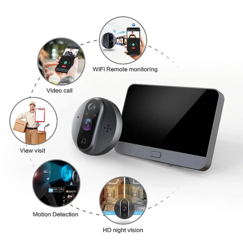 Smart Video Doorbell Wireless WiFi Tuya App Smart Door Viewer PIR Motion Rechargeable Security Bell Support APP Remote Control
Smart Video Doorbell Wireless WiFi Tuya App Smart Door Viewer PIR Motion Rechargeable Security Bell Support APP Remote Control
