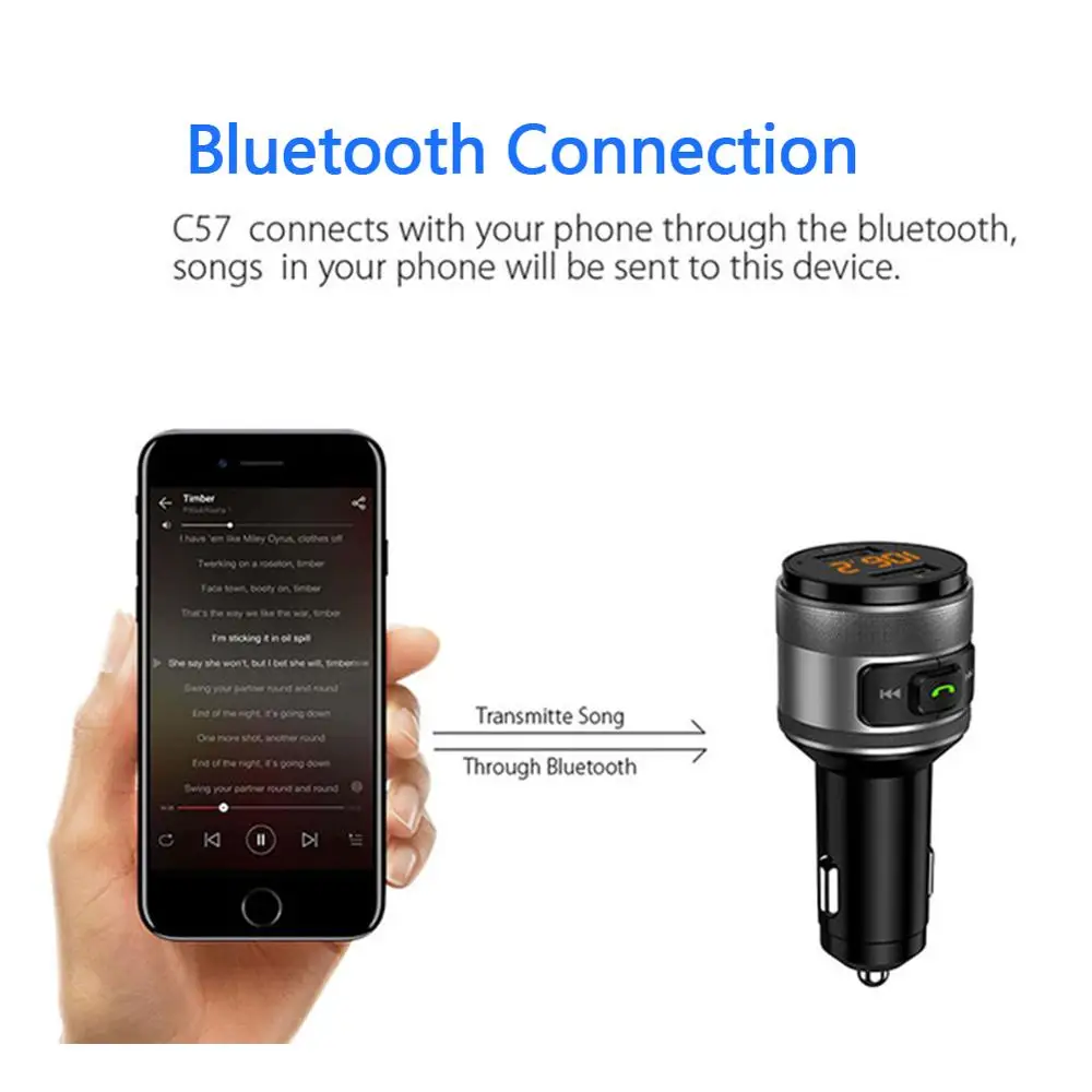 Bluetooth-compatible 5.0 FM transmitter Wireless Hands-free Car Kit FM Modulator Quick Charge 3.0 USB Flash Drive MP3 Player
Bluetooth-compatible 5.0 FM transmitter Wireless Hands-free Car Kit FM Modulator Quick Charge 3.0 USB Flash Drive MP3 Player