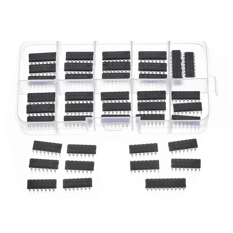40Pcs 74HCxx + 74LSxx Series Logic IC Assortment Kit, Digital Integrated Chip(20Pcs 74HCxx+20Pcs 74LSxx)
40Pcs 74HCxx + 74LSxx Series Logic IC Assortment Kit, Digital Integrated Chip(20Pcs 74HCxx+20Pcs 74LSxx)