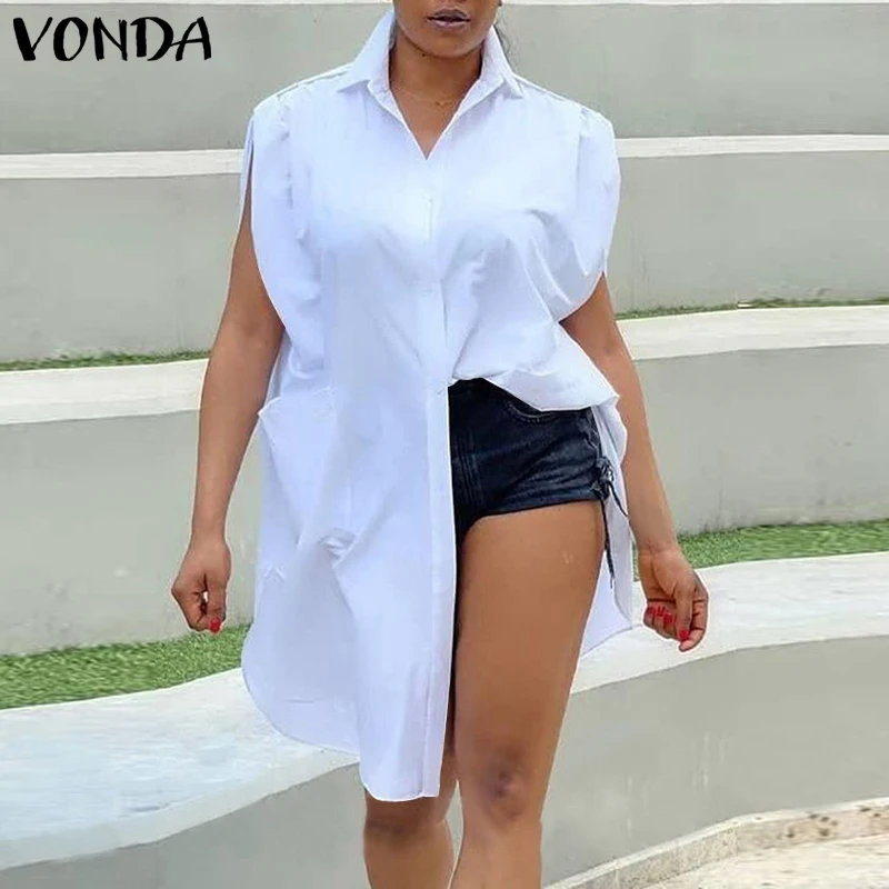 Women Long Shirts VONDA 2021 Ladies Office Blouse Casual Lapel Button Up Long Party Tops Casual Blusas Femininas Femme Blusas
Women Long Shirts VONDA 2021 Ladies Office Blouse Casual Lapel Button Up Long Party Tops Casual Blusas Femininas Femme Blusas