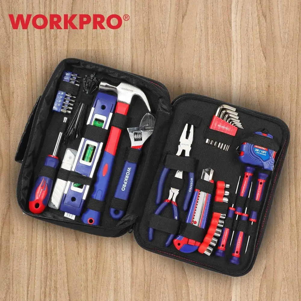 WORKPRO 100PC Household Tool Set Kitchen Mechanic Tool Kit Pliers Screwdrivers Sockets Wrenches Hammer Knife
WORKPRO 100PC Household Tool Set Kitchen Mechanic Tool Kit Pliers Screwdrivers Sockets Wrenches Hammer Knife