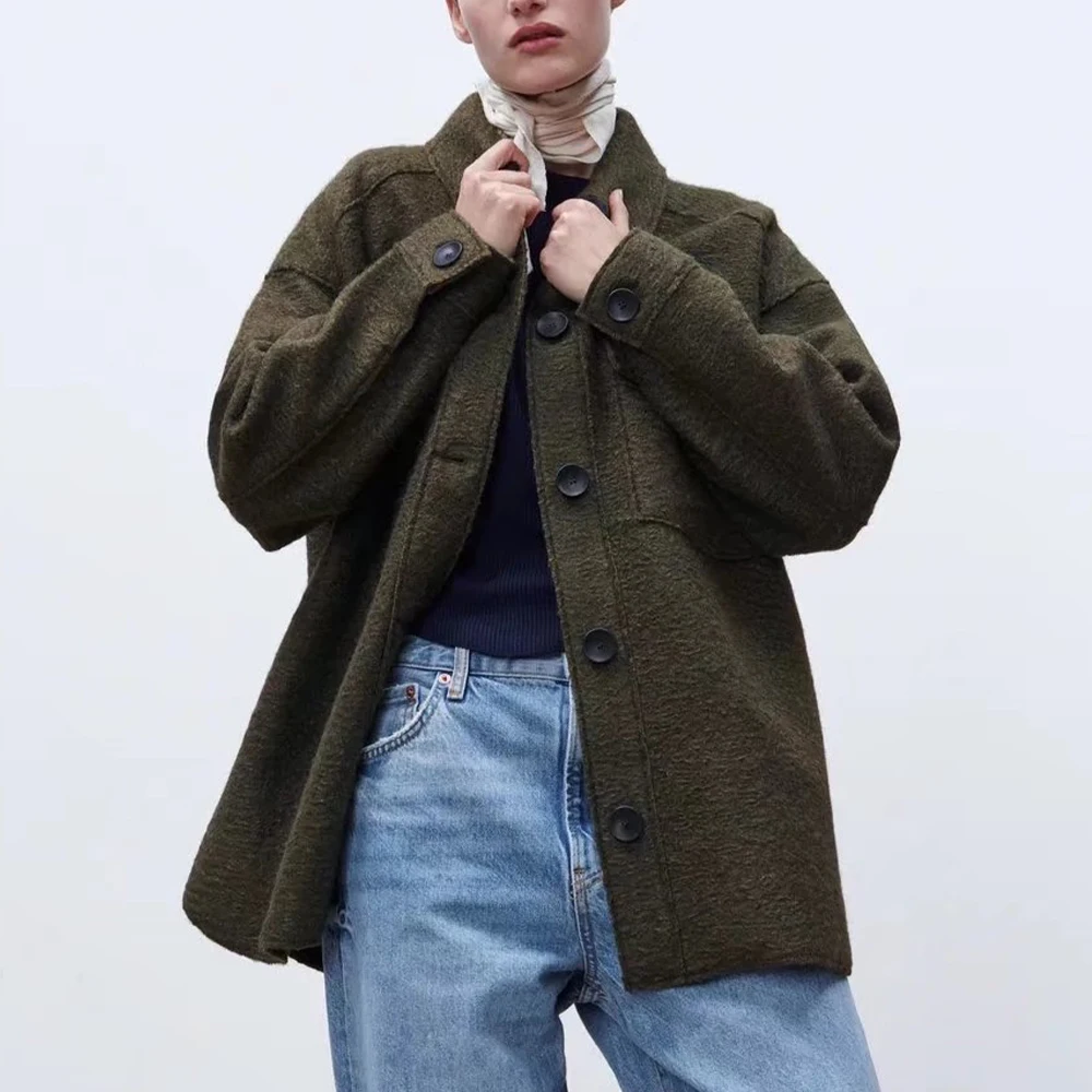 Women 2022 New Fashion Woolen Soft shirt Jacket Coat Vintage Long Sleeve Button-up Female Outerwear Chic Tops
Women 2022 New Fashion Woolen Soft shirt Jacket Coat Vintage Long Sleeve Button-up Female Outerwear Chic Tops