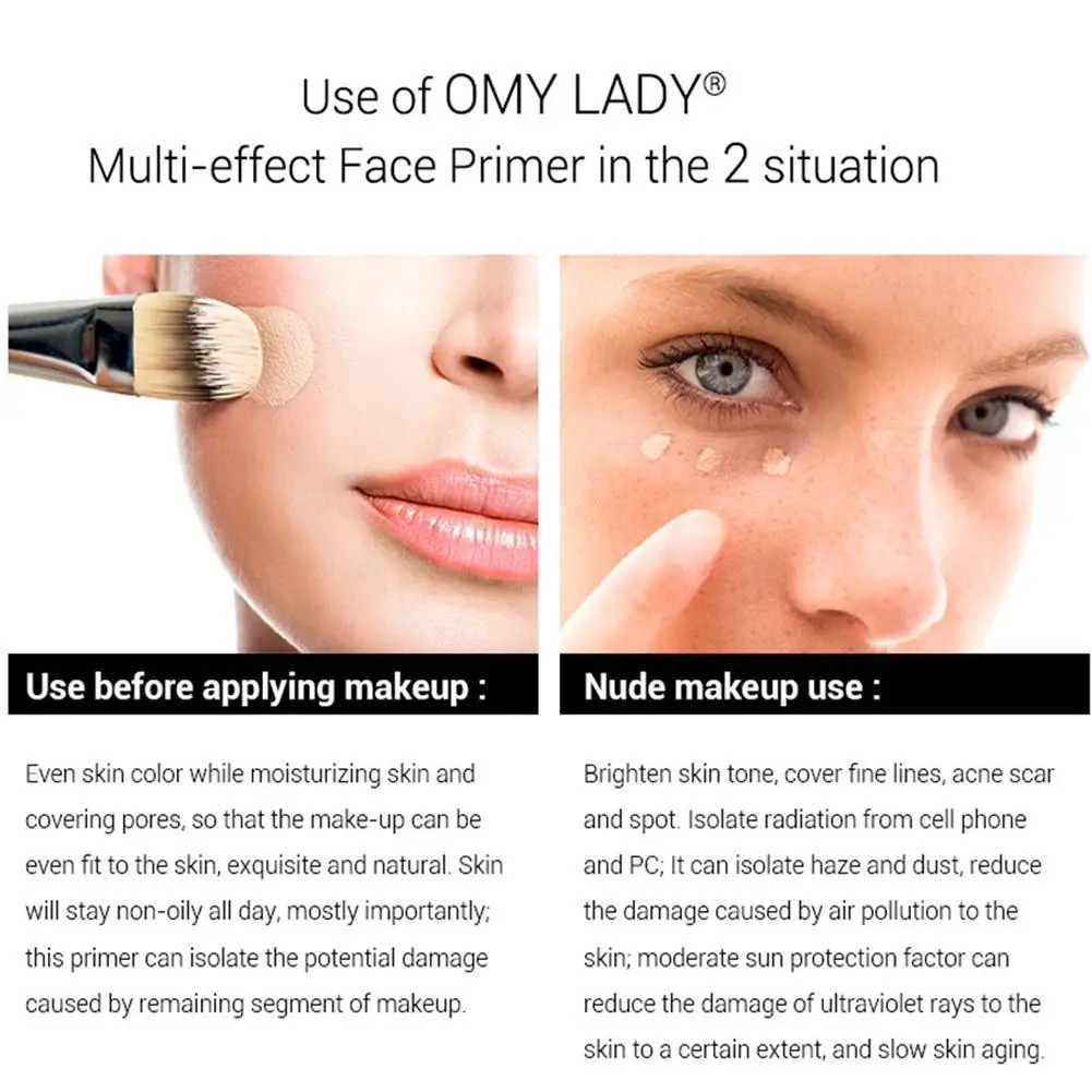 30ml Multi-Effect Face Primer Makeup Base Face Primer Gel Invisible Pore Light Oil-Free Makeup Finish Foundation Cosmetic
30ml Multi-Effect Face Primer Makeup Base Face Primer Gel Invisible Pore Light Oil-Free Makeup Finish Foundation Cosmetic