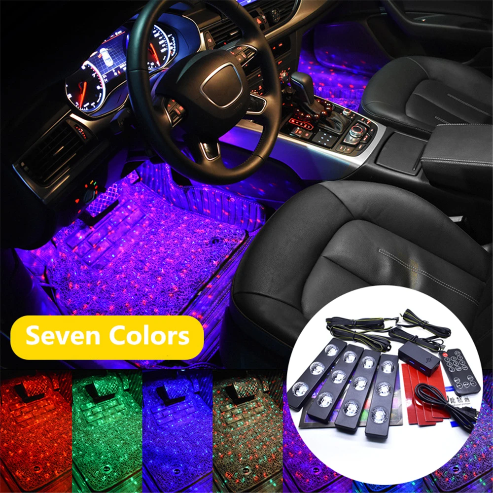 7 Colors LED Car Foot Light Ambient Lamp With USB Wireless Control Multiple Modes Automotive Interior Decorative Lights
7 Colors LED Car Foot Light Ambient Lamp With USB Wireless Control Multiple Modes Automotive Interior Decorative Lights