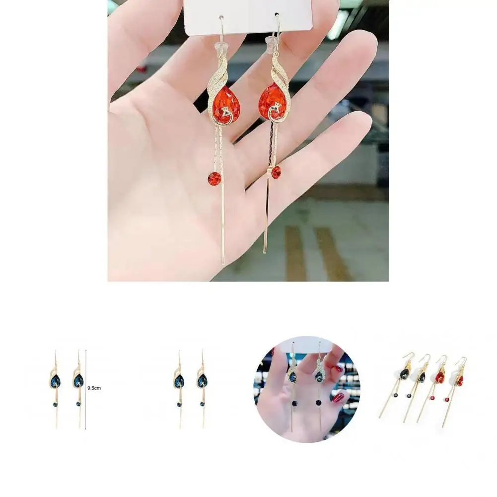 Stylish Hook Earrings Pretty Anti-allergy Long Tassel Peacock Hook Earrings Dangle Earrings Linear Earrings 1 Pair
Stylish Hook Earrings Pretty Anti-allergy Long Tassel Peacock Hook Earrings Dangle Earrings Linear Earrings 1 Pair