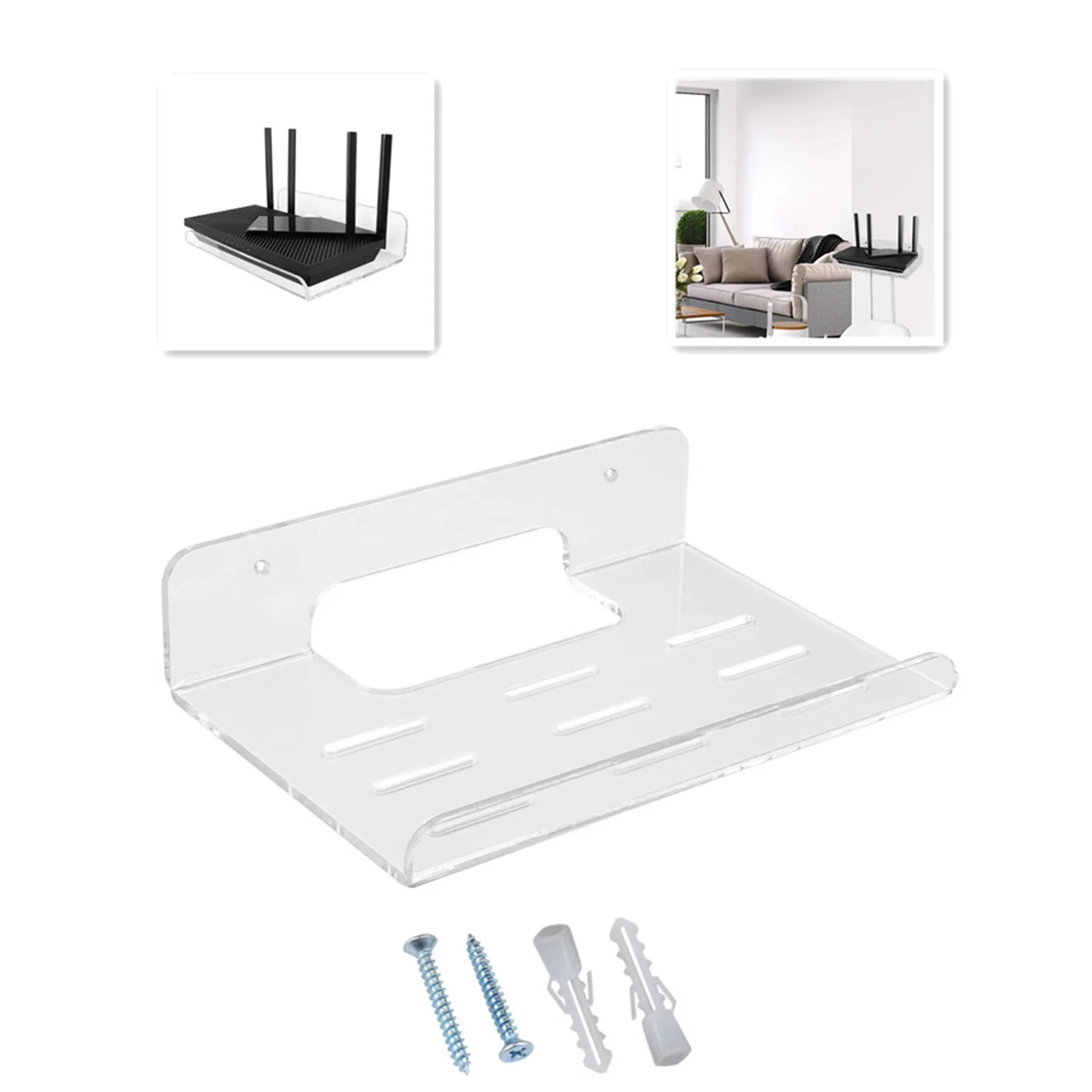 Router Wall Bracket Home Office Installation Acrylic Floating Router Stand For Mesh WiFi Router Storage Shelf Set-top Box Holder
Router Wall Bracket Home Office Installation Acrylic Floating Router Stand For Mesh WiFi Router Storage Shelf Set-top Box Holder