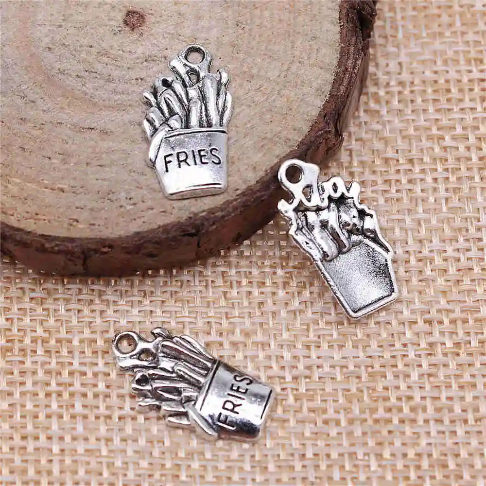 Handmade Pendants For Jewelry Accessories 40pcs Fries Charms 19x10mm Antique Silver Plated
Handmade Pendants For Jewelry Accessories 40pcs Fries Charms 19x10mm Antique Silver Plated
