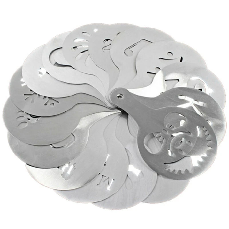 Fancy Coffee Pull Flower Stencil Coffee Maker Latte Mold Templates Strew Spray Flowers Mould Cake Decorating Tools 16PCS
Fancy Coffee Pull Flower Stencil Coffee Maker Latte Mold Templates Strew Spray Flowers Mould Cake Decorating Tools 16PCS