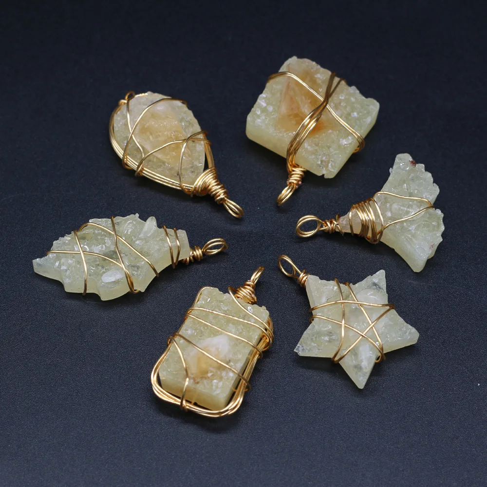 Handmade Copper Wire Winding Pendant Reiki Healing Mineral Crystal Yellow Quartz Charms for Women DIY Necklace Jewelry Making
Handmade Copper Wire Winding Pendant Reiki Healing Mineral Crystal Yellow Quartz Charms for Women DIY Necklace Jewelry Making