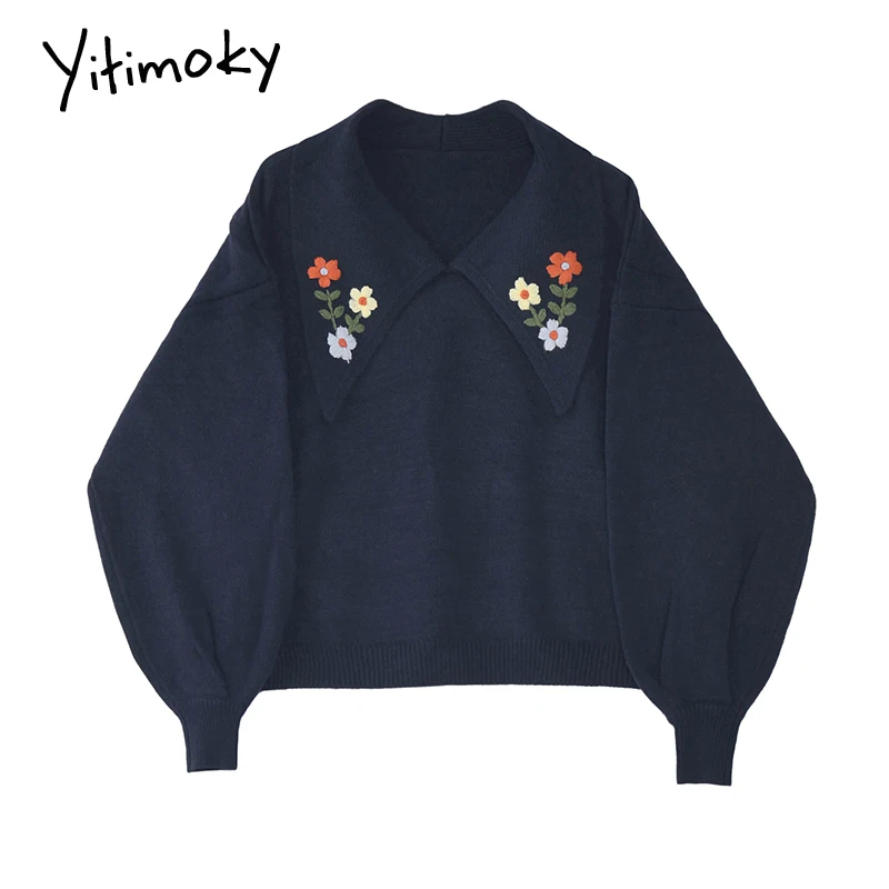 Женский зимний свитер Yitimoky, винтажный пуловер с цветочной вышивкой и отложным воротником, джемпер, осень 2021
Женский зимний свитер Yitimoky, винтажный пуловер с цветочной вышивкой и отложным воротником, джемпер, осень 2021