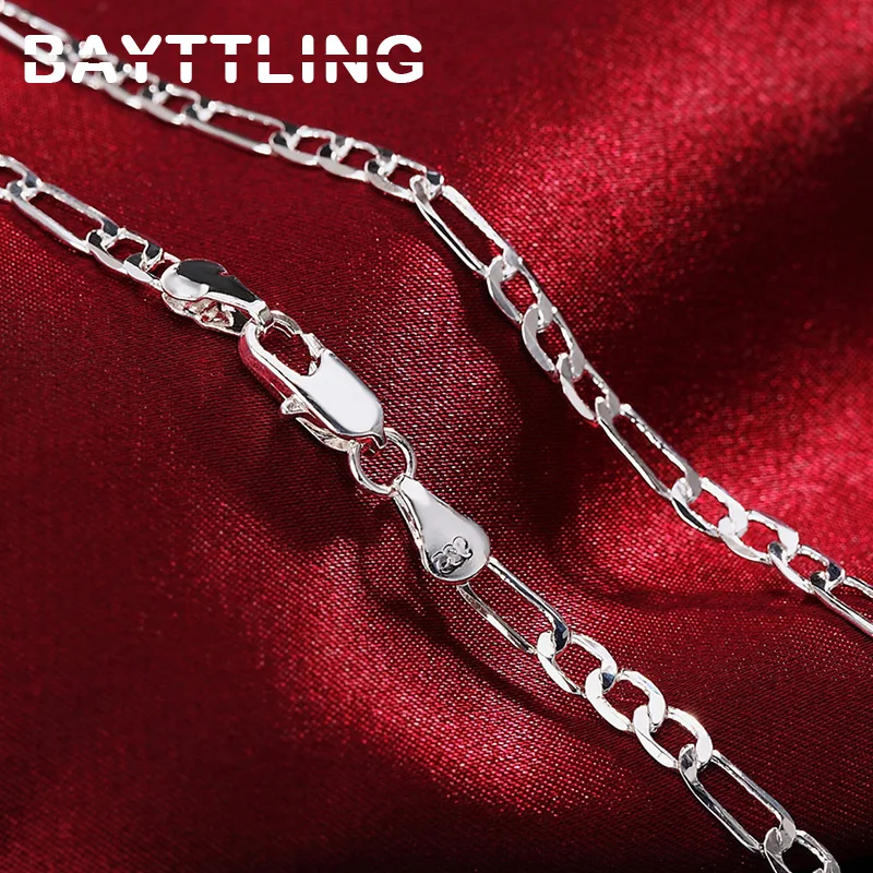 BAYTTLING 925 Sterling Silver 16/18/20/22/24/26/28/30 Inch 4MM Link Chain Necklace For Woman Man Fashion Gift Wedding Jewelry
BAYTTLING 925 Sterling Silver 16/18/20/22/24/26/28/30 Inch 4MM Link Chain Necklace For Woman Man Fashion Gift Wedding Jewelry