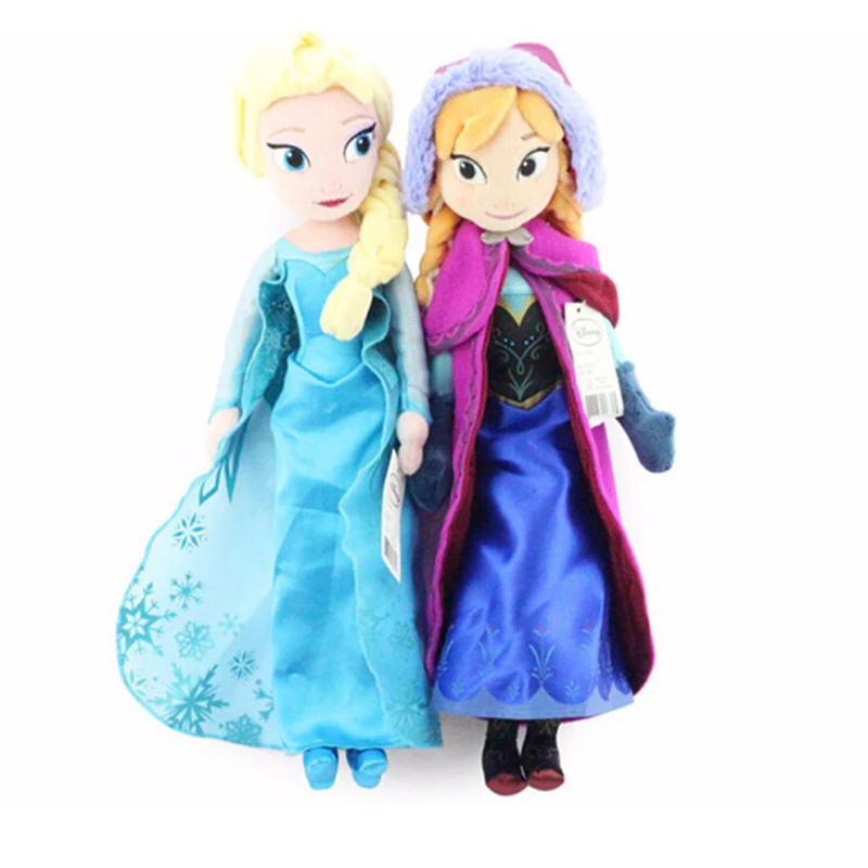 Фото Плюшевые игрушки Анны и Эльзы мягкие куклы принцессы милые для девочек подарок