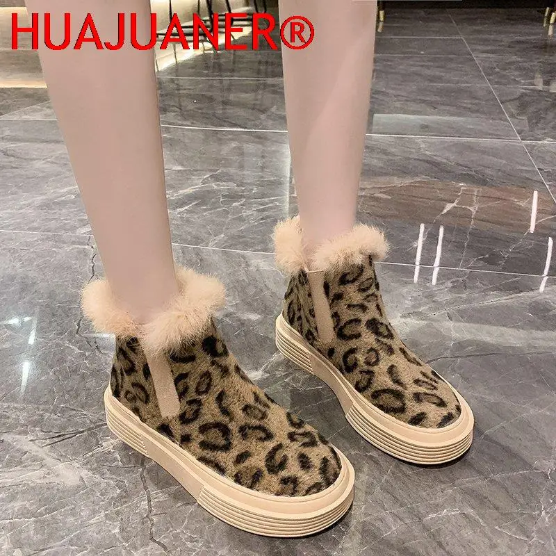 2022 Autumn Winter Leopard Snow Boots Women Letter Printing Flat Sole Ankle Shoes Female Thick Bottom Faux Fur Martin Boots
2022 Autumn Winter Leopard Snow Boots Women Letter Printing Flat Sole Ankle Shoes Female Thick Bottom Faux Fur Martin Boots