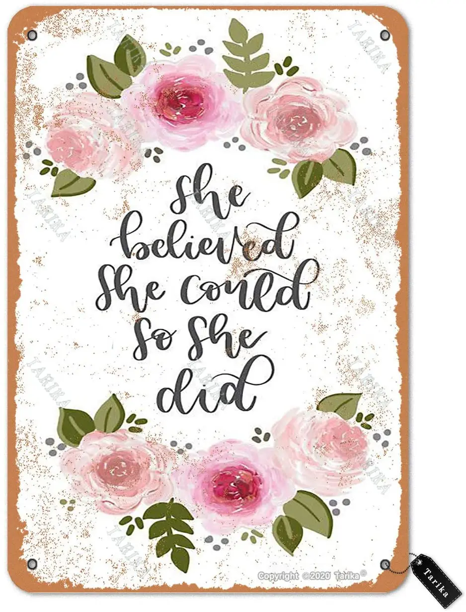 Tarika She Believed She Could So She Did Retro Look Tin 20X30 Inch Decoration Art Sign for Home Kitchen Bathroom
Tarika She Believed She Could So She Did Retro Look Tin 20X30 Inch Decoration Art Sign for Home Kitchen Bathroom