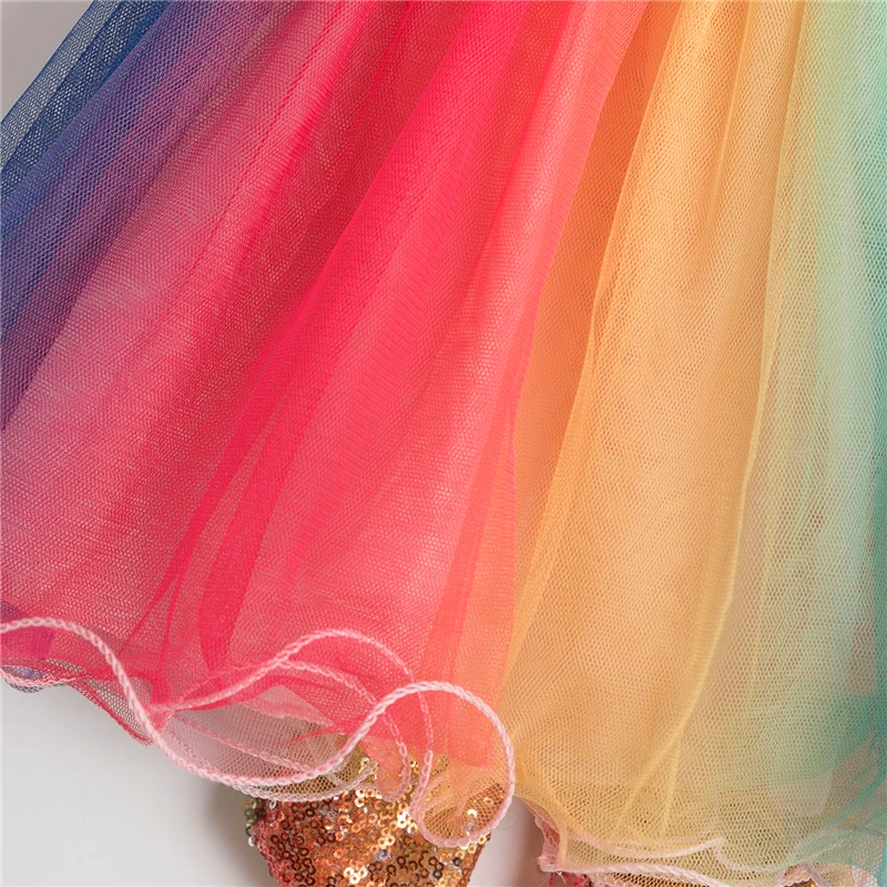 Rainbow Color Princess Party Dress For Girls Big Bowknot 1 Year Old Birthday Costume Luxury Shining Sequined Girl Frocks Dress
Rainbow Color Princess Party Dress For Girls Big Bowknot 1 Year Old Birthday Costume Luxury Shining Sequined Girl Frocks Dress