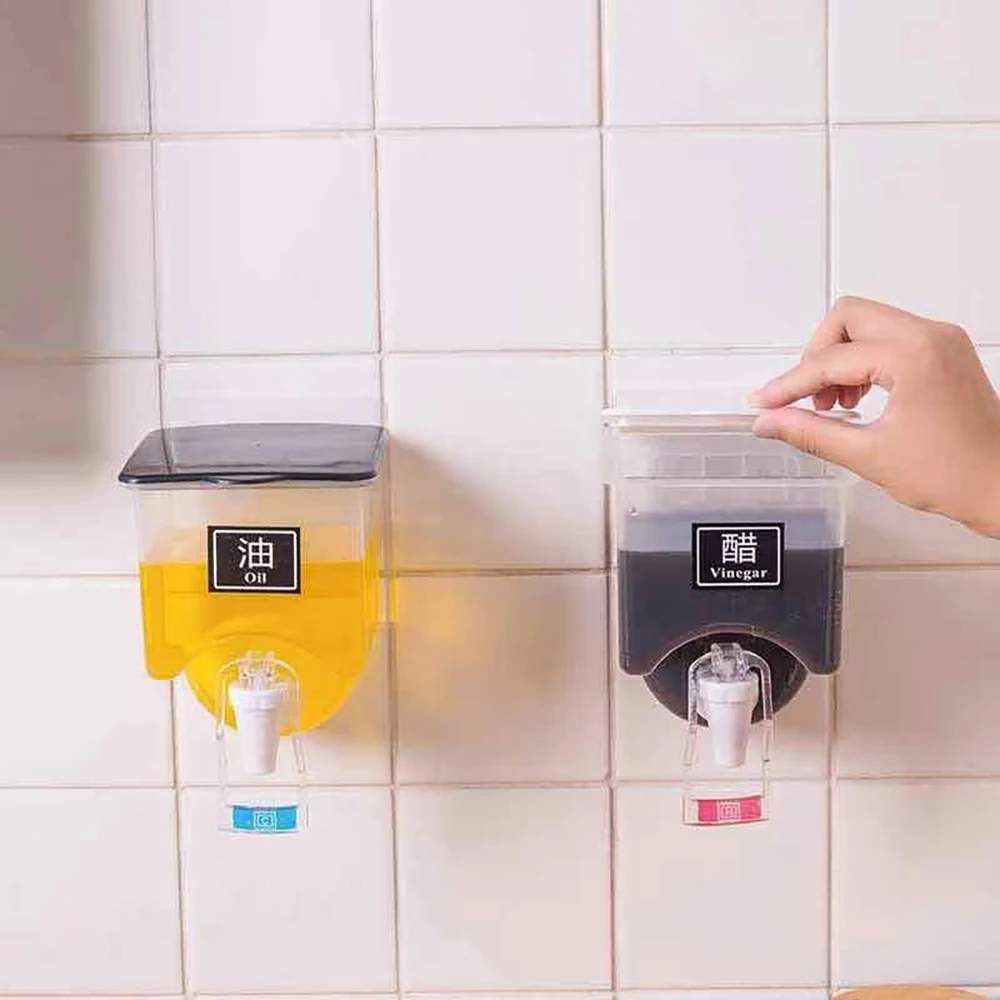 Wall-mounted Oil Storage Tank Liquid Seasoning Food Dispenser Oil Bottle Dispenser Kitchen Tool
Wall-mounted Oil Storage Tank Liquid Seasoning Food Dispenser Oil Bottle Dispenser Kitchen Tool