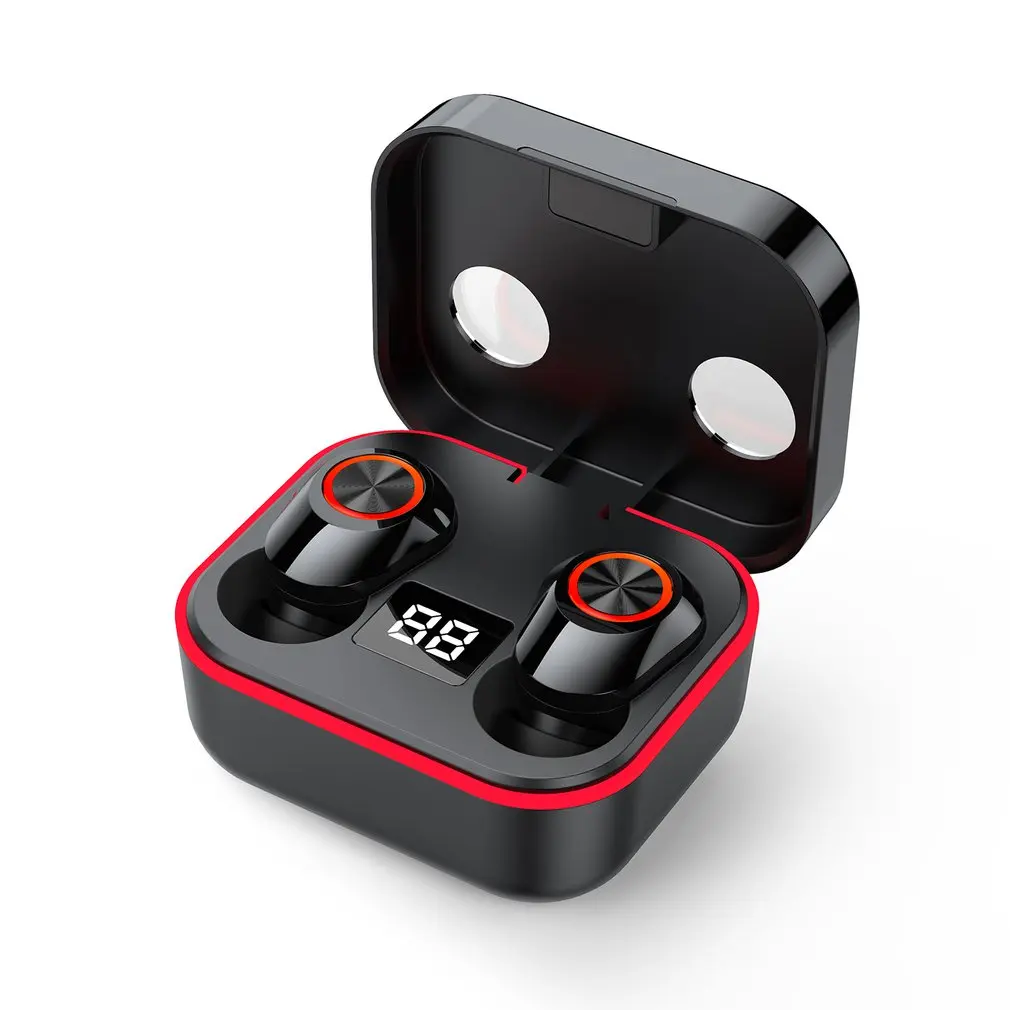 True Wireless Earbuds Bluetooth-compatible Headphones in-Ear TWS Stereo Headset with Smart LED Display Charging Case
True Wireless Earbuds Bluetooth-compatible Headphones in-Ear TWS Stereo Headset with Smart LED Display Charging Case