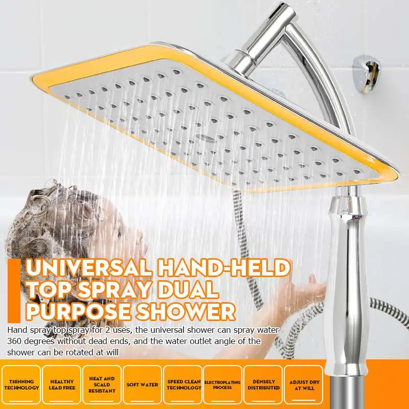 G1/2" 9 Inch Rainfall Shower Head Bathroom Square Shower Head Pressurized Shower Sprayer Kit with Extension Pipe
G1/2" 9 Inch Rainfall Shower Head Bathroom Square Shower Head Pressurized Shower Sprayer Kit with Extension Pipe