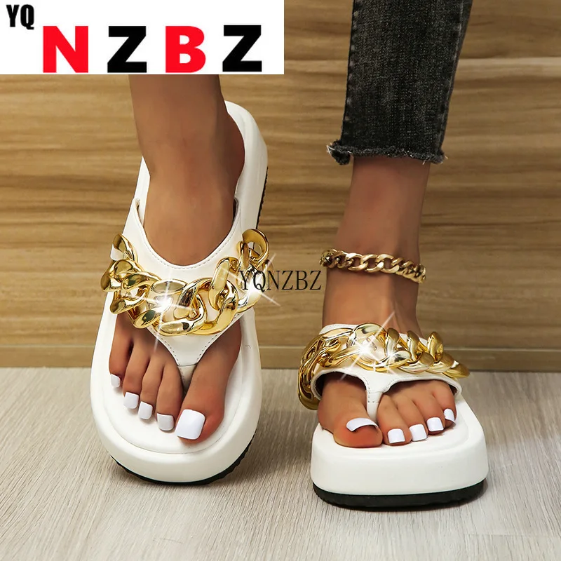 Шлепанцы женские с цепочкой, сандалии на плоской платформе, Повседневные тапочки, сланцы, лето
Шлепанцы женские с цепочкой, сандалии на плоской платформе, Повседневные тапочки, сланцы, лето