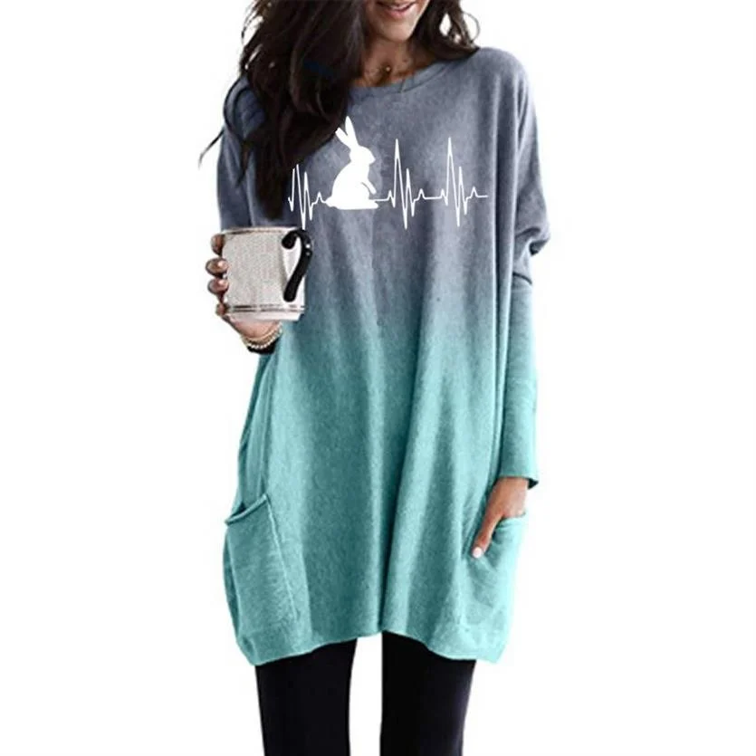 Women New Arrival T-Shirt Sweatshirt Funny Heartbeat Rabbit Graphic Print Hoodie For Women Spring Summer Women Pocket Sweatshirt
Women New Arrival T-Shirt Sweatshirt Funny Heartbeat Rabbit Graphic Print Hoodie For Women Spring Summer Women Pocket Sweatshirt