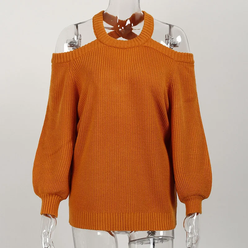 Autumn Women's Sweaters Casual Pullover Jumpers Long Sleeve Sweater Losse Knitted Sweater 2021 Off Shoulder Halter Pull Backless
Autumn Women's Sweaters Casual Pullover Jumpers Long Sleeve Sweater Losse Knitted Sweater 2021 Off Shoulder Halter Pull Backless