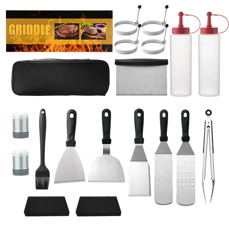Stainless Steel Thickened Frying Spatula Cooking Spatula Set Ketchup Bottle BBQ Grill Set Teppanyaki Tool Set BBQ Accessories
Stainless Steel Thickened Frying Spatula Cooking Spatula Set Ketchup Bottle BBQ Grill Set Teppanyaki Tool Set BBQ Accessories