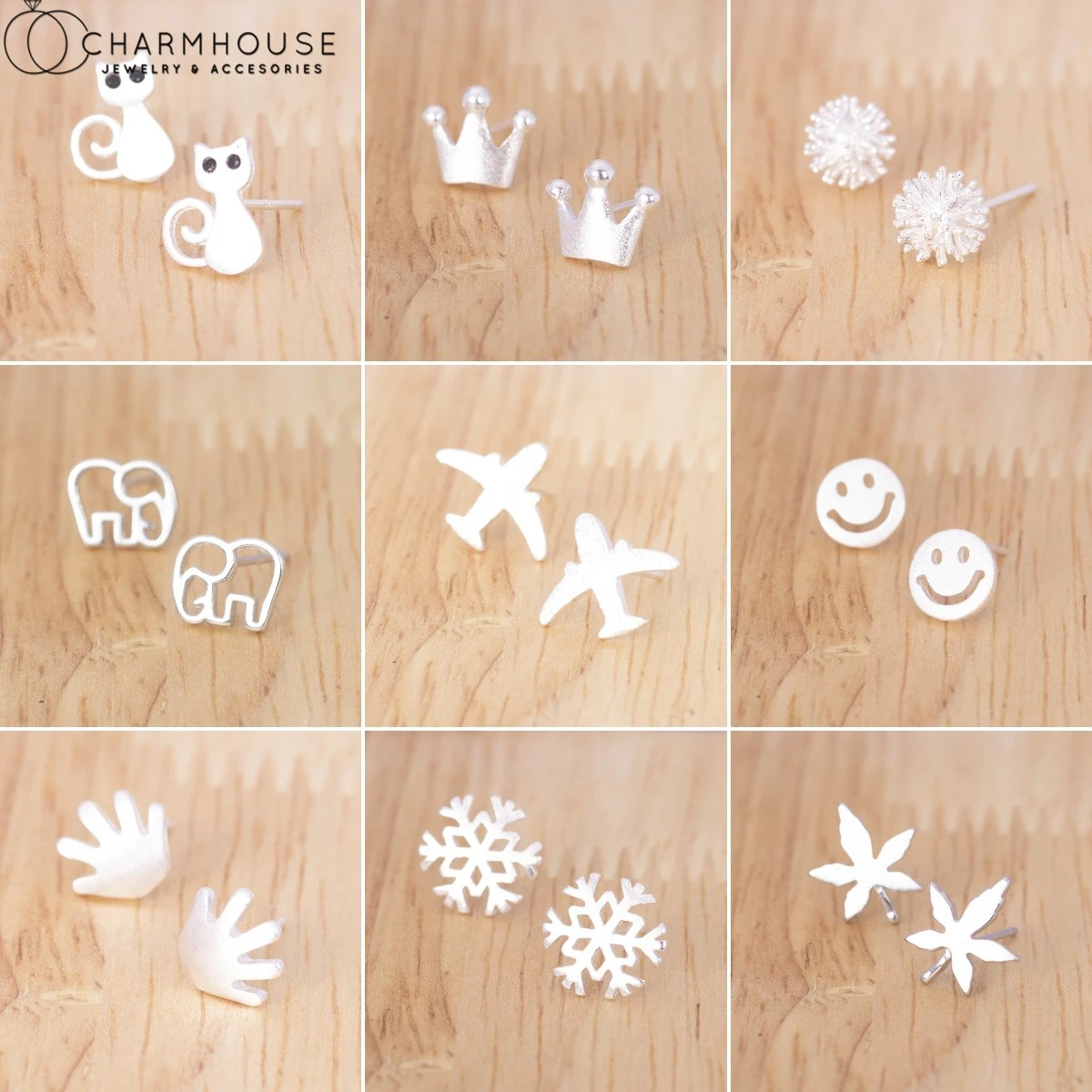 Pure Silver Stud Earrings For Women Small Cute Elephant Smile Crown Earring Cuff Brincos Femme Christmas Jewelry Accessorie Gift
Pure Silver Stud Earrings For Women Small Cute Elephant Smile Crown Earring Cuff Brincos Femme Christmas Jewelry Accessorie Gift