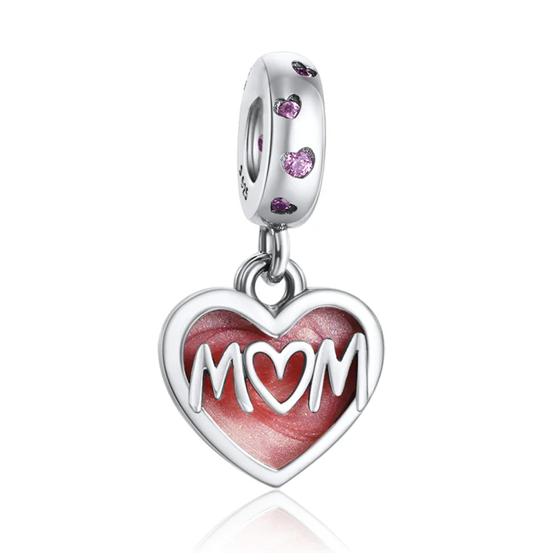 Heart Shaped Beads Charms Bracelet Silver Plated Woman Birthday Gifts Fits Pandora Original Bracelet Charms Mom Pink Epoxy 
Heart Shaped Beads Charms Bracelet Silver Plated Woman Birthday Gifts Fits Pandora Original Bracelet Charms Mom Pink Epoxy