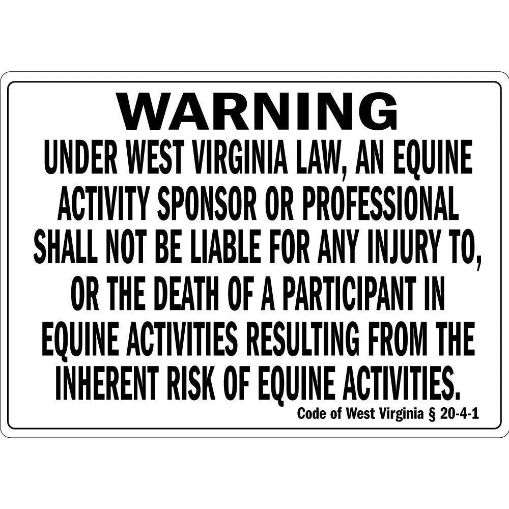 SLALL Under West Virginia Law an Equine Activity Retro Street Sign Household Metal Tin Sign Bar Cafe Car Motorcycle Garage Decor
SLALL Under West Virginia Law an Equine Activity Retro Street Sign Household Metal Tin Sign Bar Cafe Car Motorcycle Garage Decor