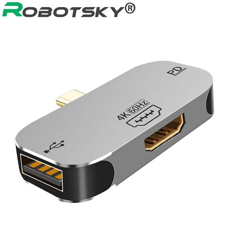 USB-концентратор Тип C USB на 4K HDMI совместимый с Mini DP 2 0 PD 100 Вт быстрое зарядное