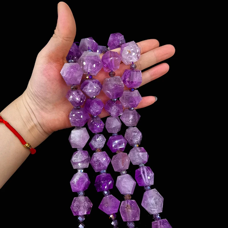15-25 X18-30mm High Quality Natural Gemstone Amethyst Column Hexagonal Double Points Reiki Bead Strands for Jewelry DIY
15-25 X18-30mm High Quality Natural Gemstone Amethyst Column Hexagonal Double Points Reiki Bead Strands for Jewelry DIY
