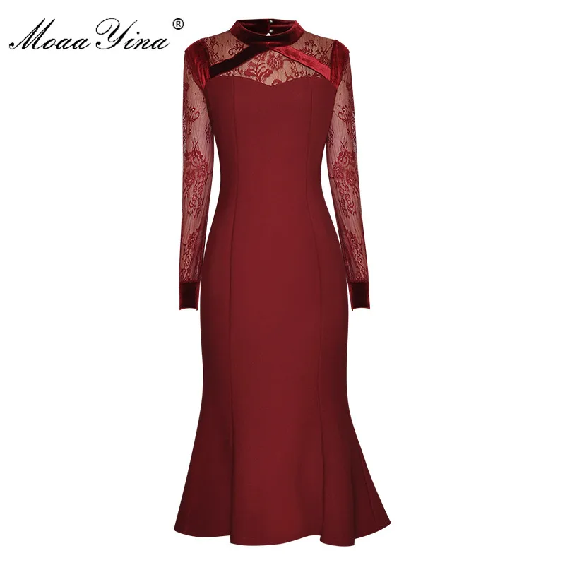 MoaaYina, модное дизайнерское платье, весеннее женское платье, кружевное платье с длинным рукавом, платье русалки с ягодицами
MoaaYina, модное дизайнерское платье, весеннее женское платье, кружевное платье с длинным рукавом, платье русалки с ягодицами
