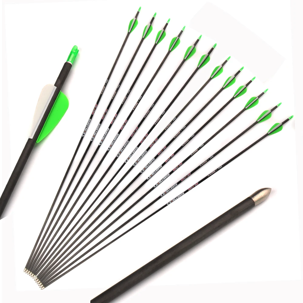 30 Inches Pure Carbon Arrow Diatmeter 5.6mm Spine 700 Adjustable Nocks for Compound Recurve Bow Archery Hunting 
30 Inches Pure Carbon Arrow Diatmeter 5.6mm Spine 700 Adjustable Nocks for Compound Recurve Bow Archery Hunting