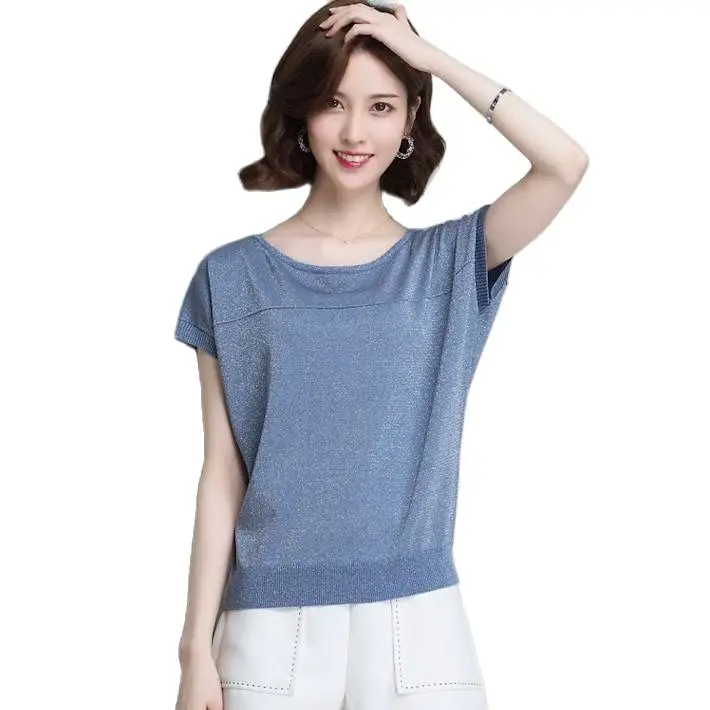 Casual Short Sleeve Knitted Blouses Shirts Women Spring Summer Style Knitted Lady O-Neck Blusas Tops
Casual Short Sleeve Knitted Blouses Shirts Women Spring Summer Style Knitted Lady O-Neck Blusas Tops