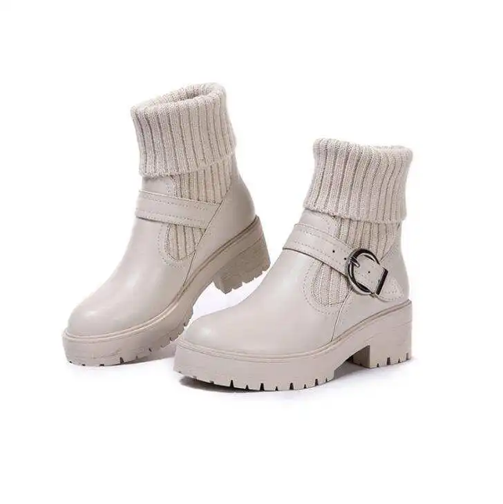 Thick-heeled Flat-bottomed Korean Leather British Short Boots, All-match White Winter Shoes, Women's Thick-soled New Pure Cotton
Thick-heeled Flat-bottomed Korean Leather British Short Boots, All-match White Winter Shoes, Women's Thick-soled New Pure Cotton
