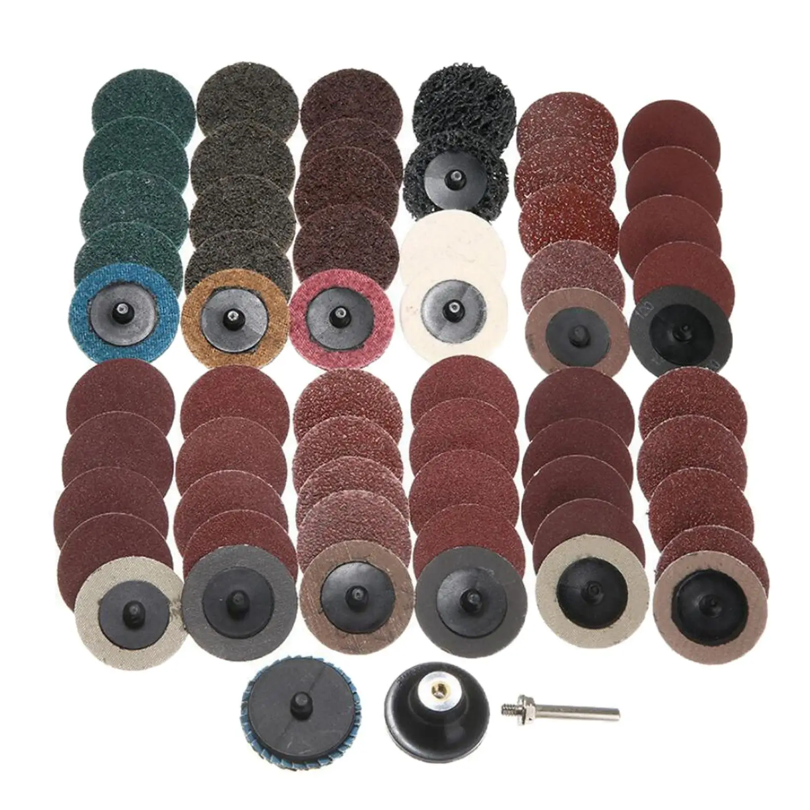 60pcs/set 2" Roll Lock Sanding Disc Abrasive Pads with 1/4" Disc Holder 50mm Diameter for Metal Surface Grinding
60pcs/set 2" Roll Lock Sanding Disc Abrasive Pads with 1/4" Disc Holder 50mm Diameter for Metal Surface Grinding